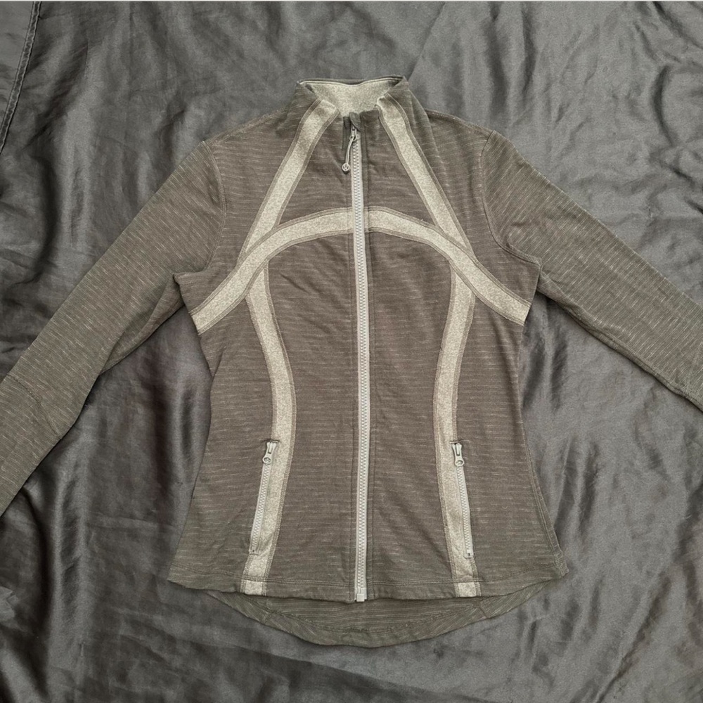 Lululemon Define Jacket Striped Dark Grey Deep Camo Pique Heathered Wren